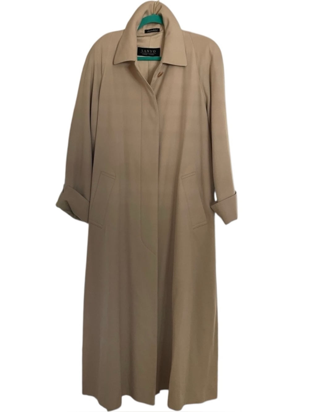 Women’s 100% Wool Long Trench Coat Classic Designer Carol Cohen Quiet Luxury